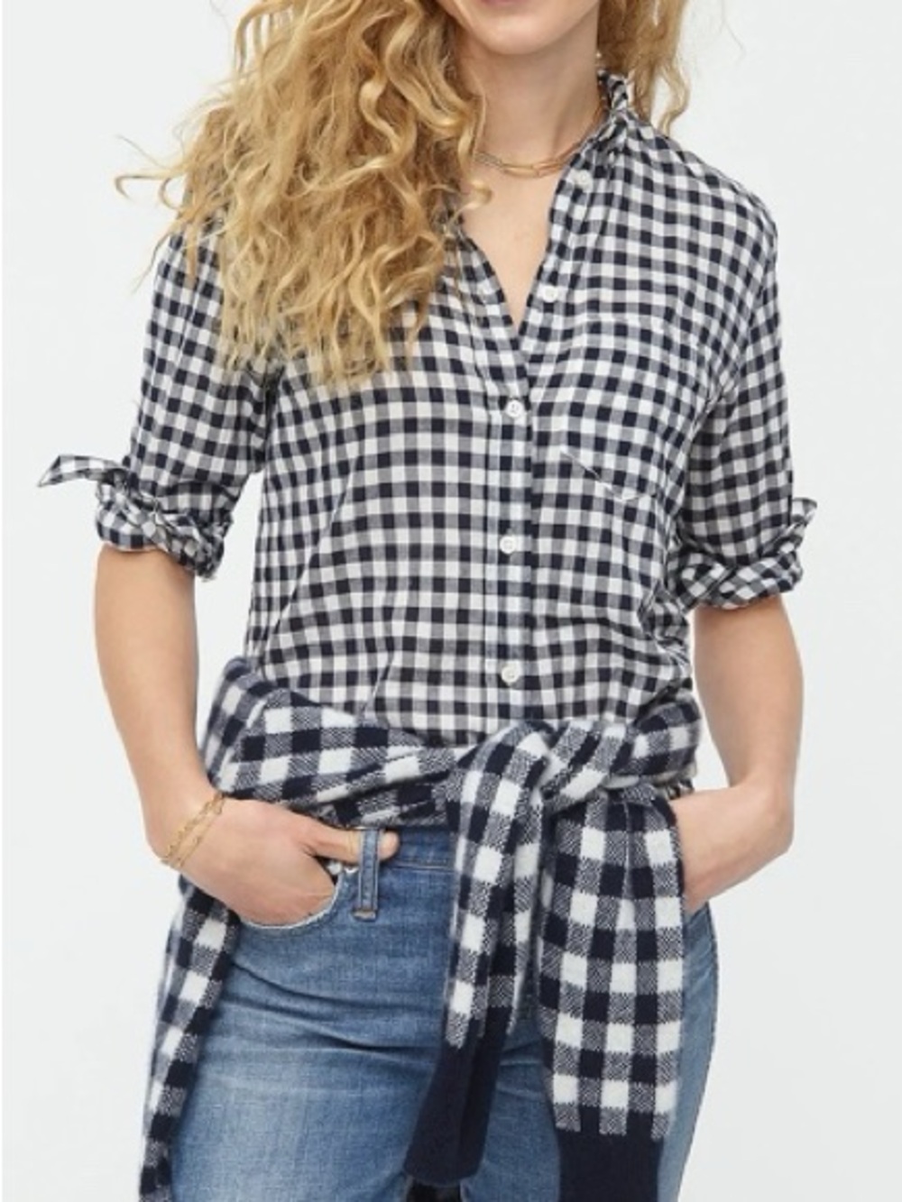 J. Crew Gingham Perfect Shirt